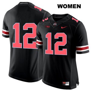 Women's NCAA Ohio State Buckeyes Matthew Baldwin #12 College Stitched No Name Authentic Nike Red Number Black Football Jersey CF20D12GT